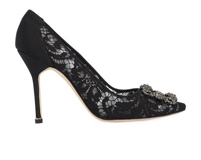 Manolo Blahnik Hangisi Lace Pumps, front view