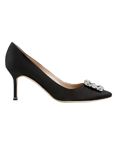 Manolo Blahnik Embellished Kitten Heels, front view