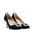 Manolo Blahnik Embellished Kitten Heels, side view