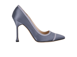 Manolo Blahnik Pointed Toe Pumps, Satin/Leather, Purple, UK6, DB, 2*