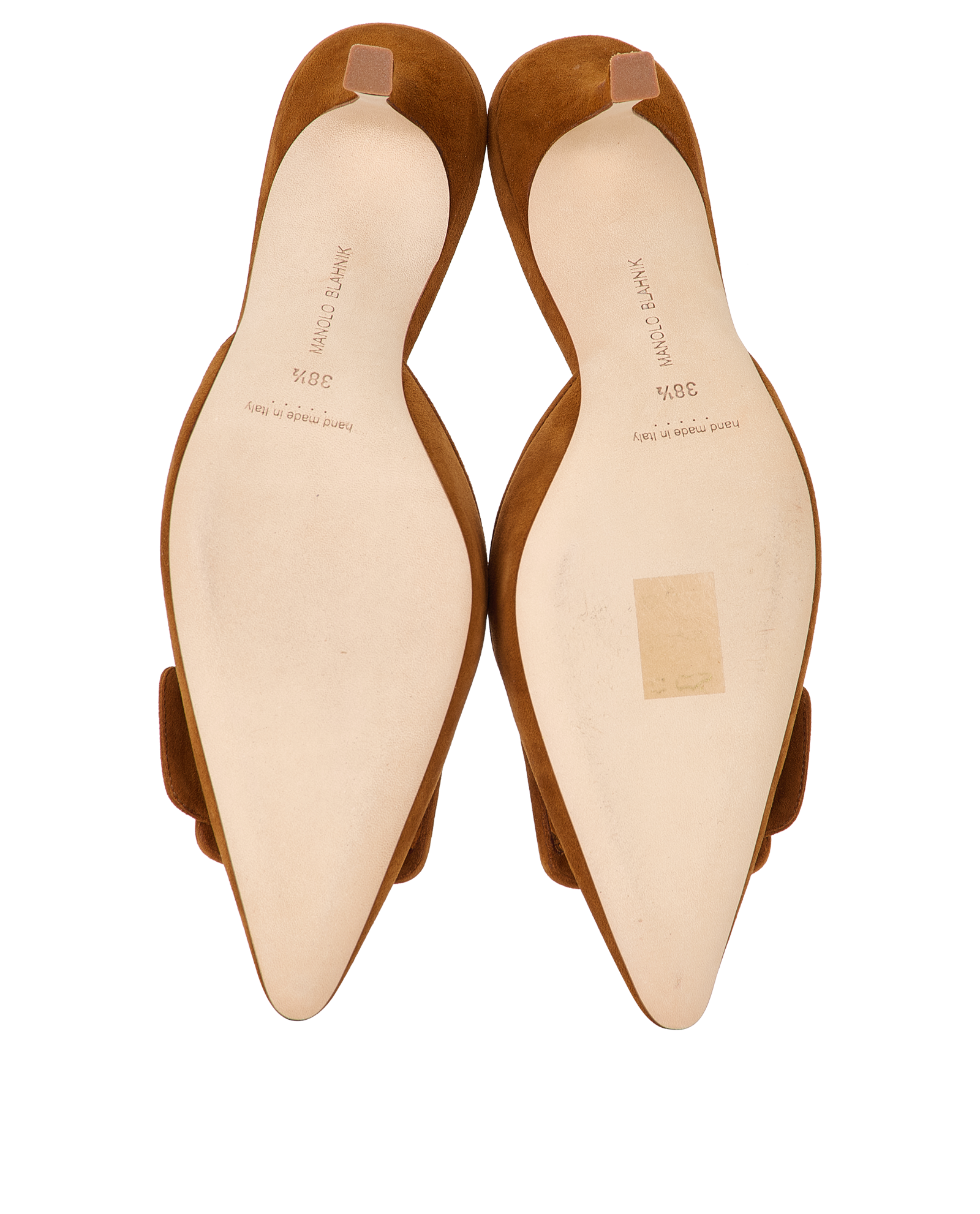 Manolo Blahnik Maysale 210 Mules, &pound;350, Shoes, Brown, Suede, Top view