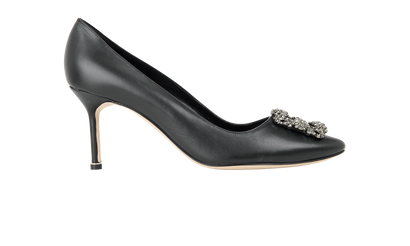 Manolo Blahnik Hangisi, &pound;420, Shoes, Black, Leather, Front view