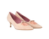 Manolo Blahnik Balquee Kitten Heels. Suede, side view