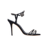 Manolo Blahnik Diablica Sandals, &pound;250, Shoes, Black, Satin, Front view