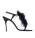 Manolo Blahnik Eila Feather Trimmed Sandals, front view