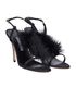 Manolo Blahnik Eila Feather Trimmed Sandals, side view