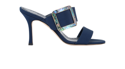Manolo Blahnik Gable Abalone Heels, front view