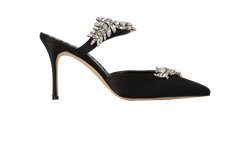 Manolo Blahnik Lurum 90, Satin, Black, UK 5, DB, 3*