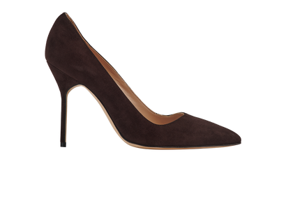 Manolo Blahnik Pointed Heels, &pound;350, Shoes, Brown, Suede, Front view