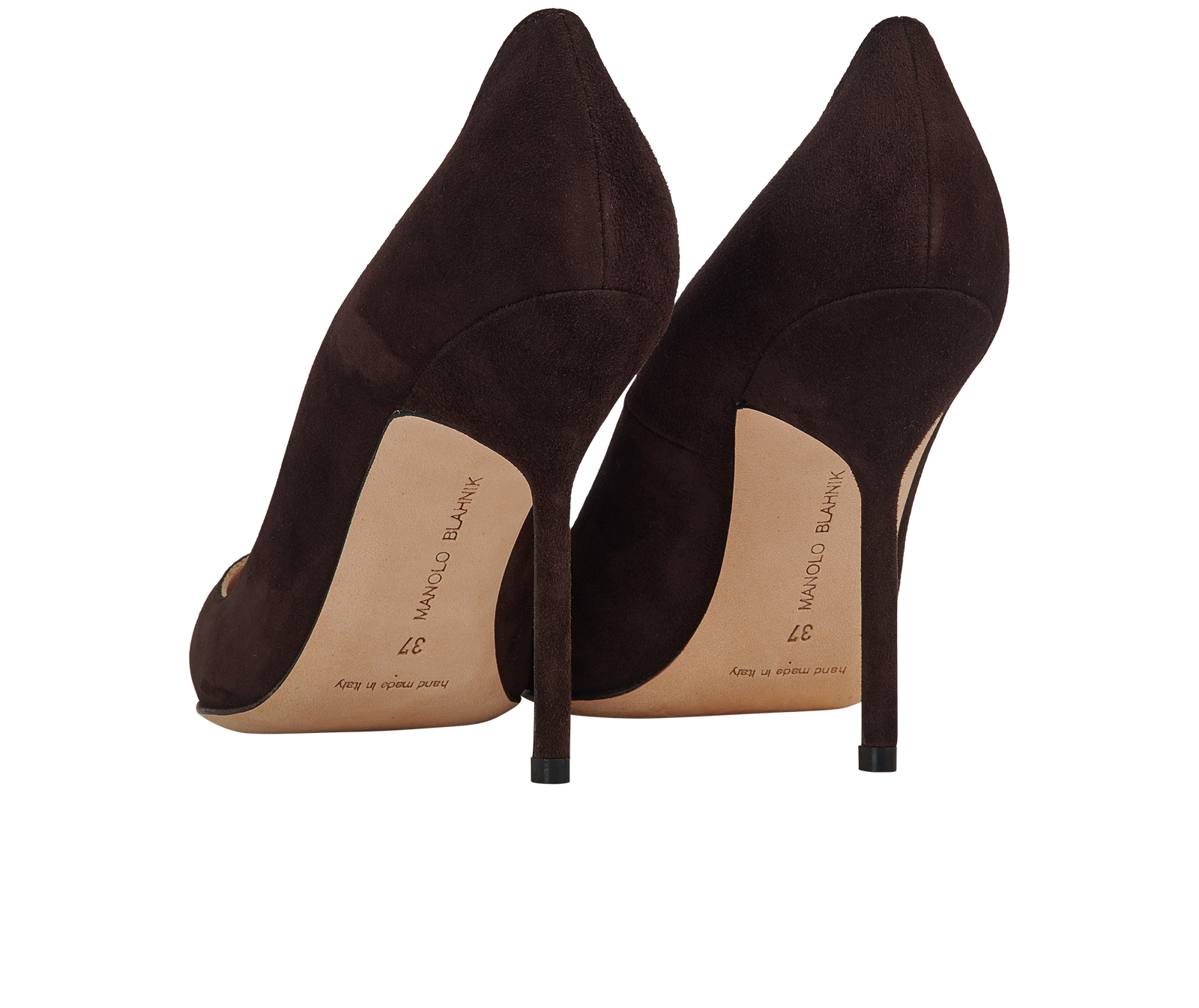 Manolo Blahnik Pointed Heels, &pound;350, Shoes, Brown, Suede, Back view