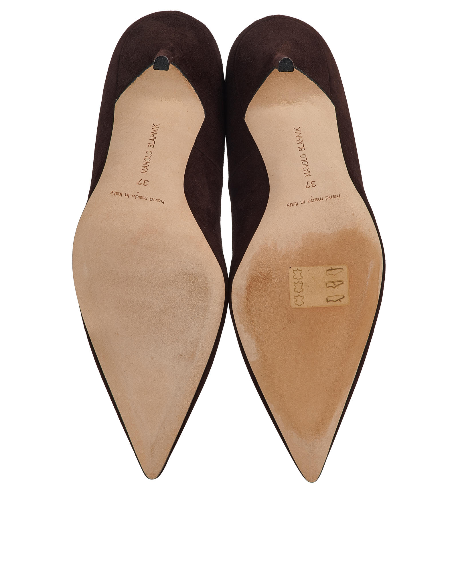 Manolo Blahnik Pointed Heels, &pound;350, Shoes, Brown, Suede, Top view