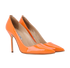 Manolo Blahnik BB 105 Pumps, &pound;180, Shoes, Orange, Patent Leather, Side view