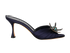 Manolo Blahnik Crystal Embellished Sandals, &pound;250, Shoes, Navy, Satin, Front view