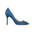 Manolo Blahnik Hangisi 105 Denim Court- UK9, front view