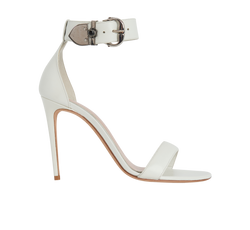 Alexander McQueen Jewelled Buckle Sandals, Leather, White, UK7, 4*