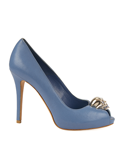 Alexander McQueen Skull Peep Toe Pumps, front view