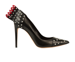 Alexander McQueen Studded Heels, Leather, Black/Red, UK3.5, 3*