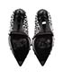 Alexander McQueen Black and White Studded Heels, top view