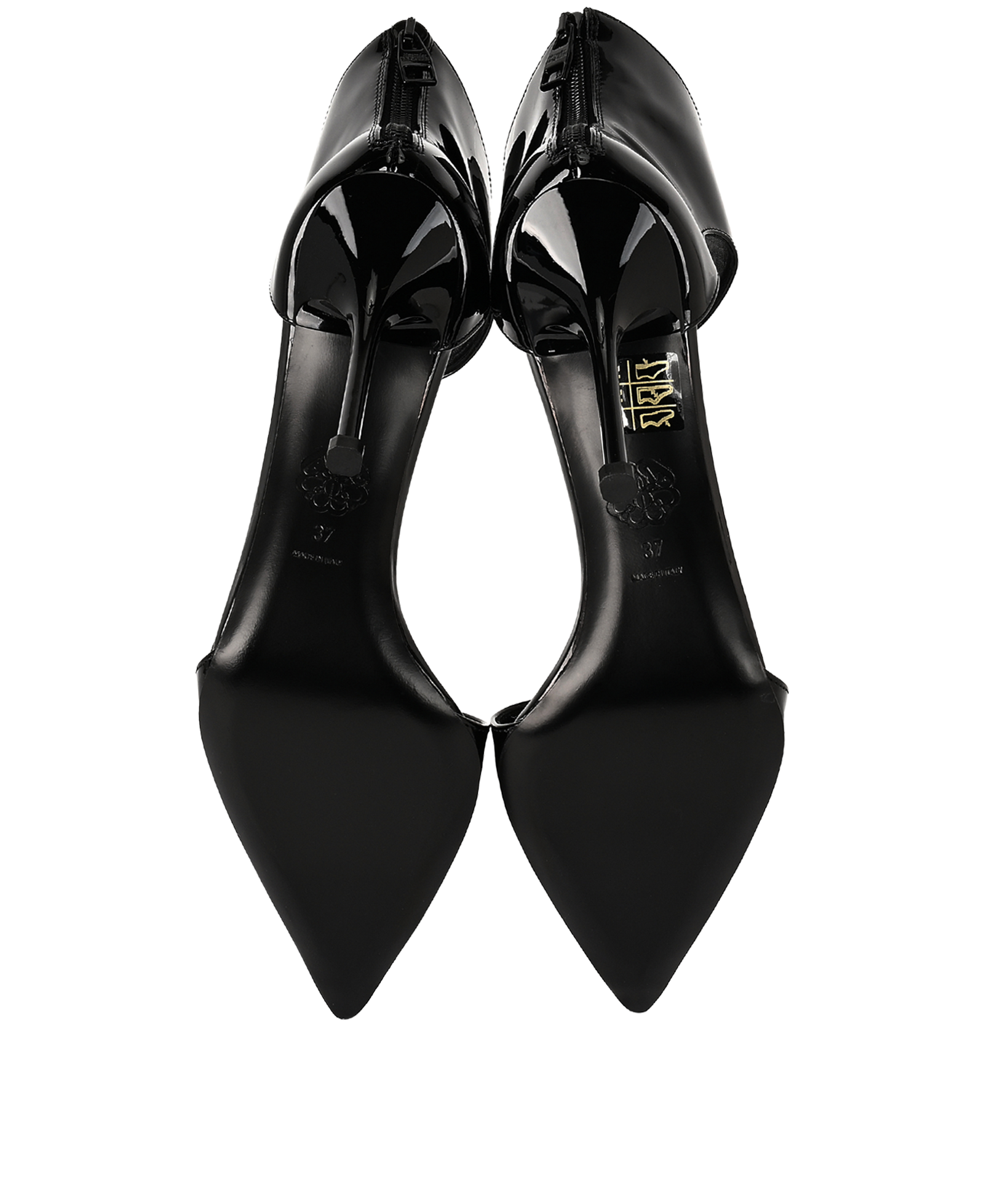 Alexander McQueen Punk Pump 105, &pound;250, Shoes, Black, Patent Leather, Top view