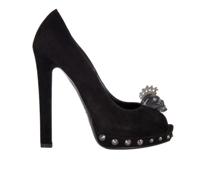 Alexander McQueen Open Toe Skull Heels, front view