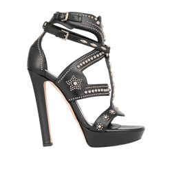 Alexander McQueen Studded Heels, Leather, Black, UK4.5, 3*