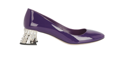 Miu Miu Embellished Pumps, Patent, Purple, UK3, DB, 3*