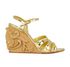 Miu Miu Carved Wooden Wedge 95 Sandals, front view
