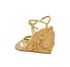 Miu Miu Carved Wooden Wedge 95 Sandals, back view