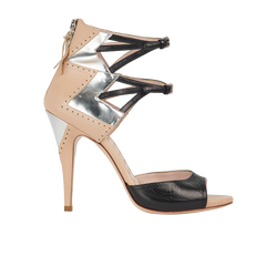 Miu Miu High Heels Sandals, Leather, Nude/Black, UK5, 2*