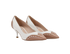 Miu Miu Two-Tone Pointed Heels, &pound;170, Shoes, Beige/White, Patent Leather, Side view