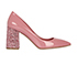 Miu Miu Pink Patent Leather Block Heels B/DB, front view