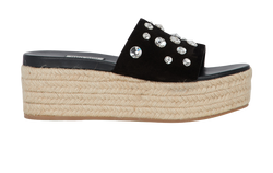 Miu Miu Donna Wedges, Raffiat/Leather, Black, Uk3.5, 3*
