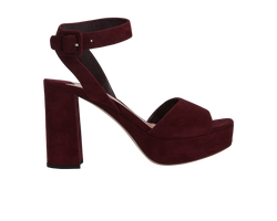 Miu Miu Platform Sandals, Suede, Burgundy, UK5, B, 5*
