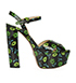 Prada Floral Platform Sandal Heels, front view
