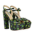 Prada Floral Platform Sandal Heels, side view