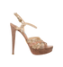 Prada Platform Heels, &pound;195, Shoes, Beige/Pink, Leather, Front view