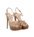 Prada Platform Heels, &pound;195, Shoes, Beige/Pink, Leather, Side view