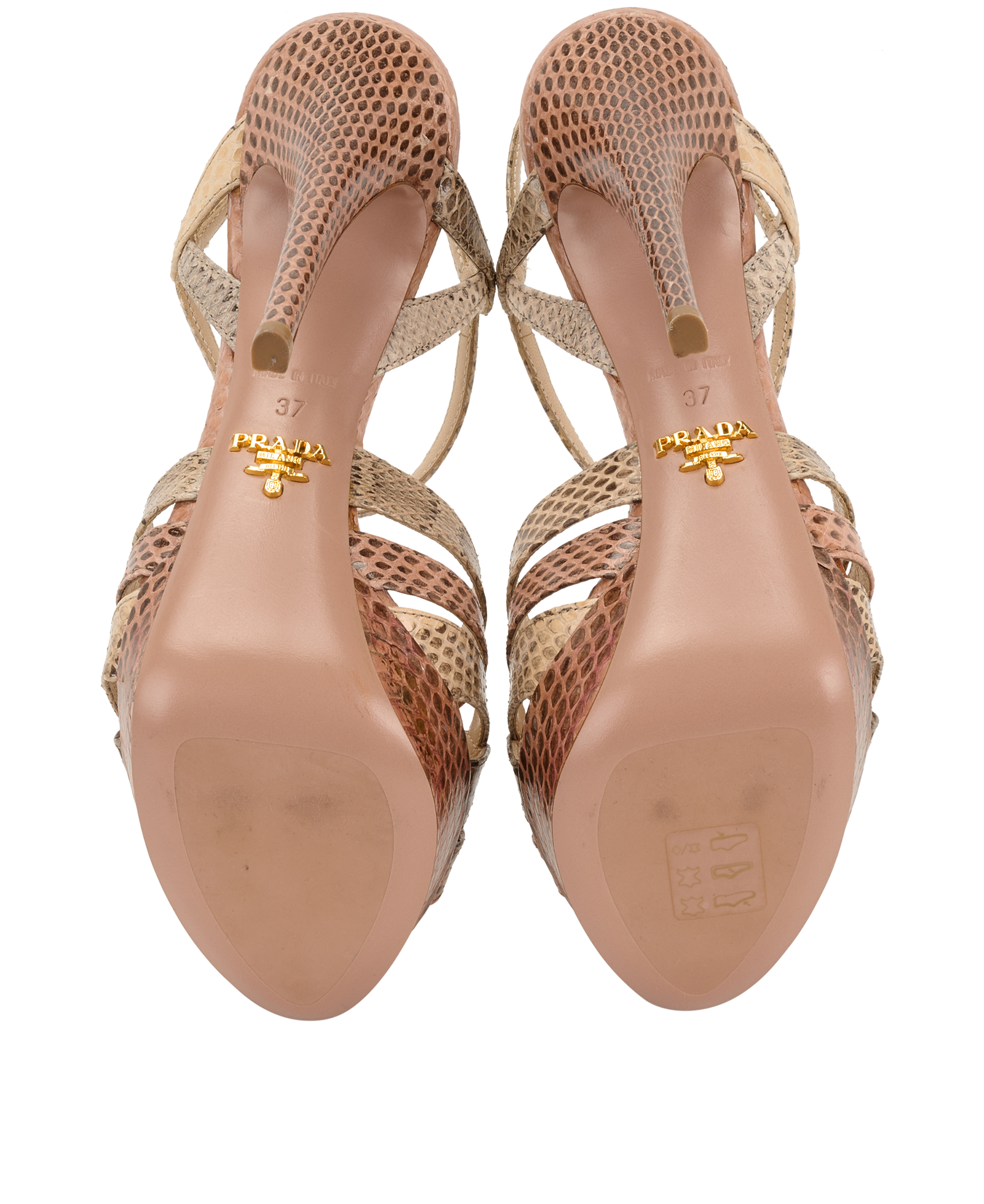 Prada Platform Heels, &pound;195, Shoes, Beige/Pink, Leather, Top view