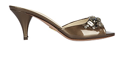 Prada Slip On Heels, Patent/Leather, Brown,2,DB,B, 3