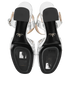Prada Metallic Block Heel Sandals, top view