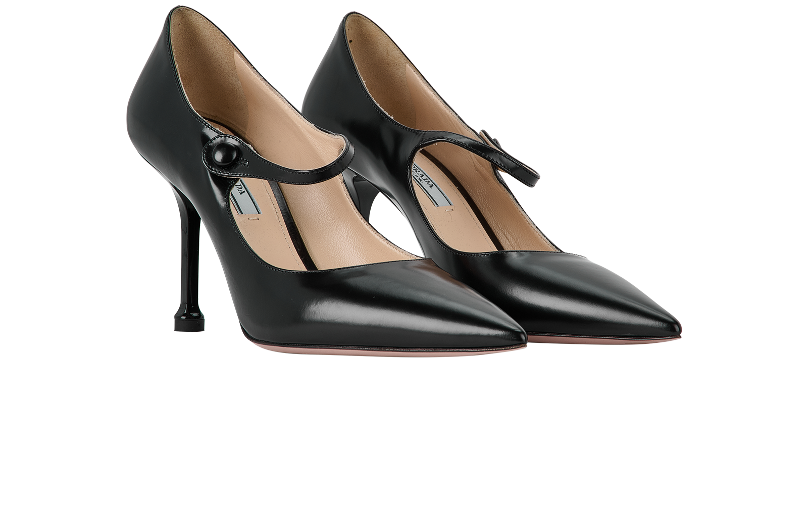 Prada Mary Jane Heels, &pound;330, Shoes, Black, Leather, Side view
