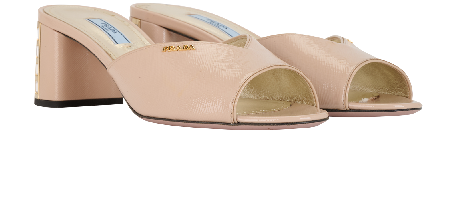 Prada Mules, &pound;195, Shoes, Nude, Leather, Side view
