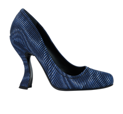 Prada Curve Pumps, Fabric/Leather, Blue, DB/B, 3*