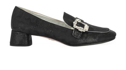 Prada Brocade Diamante Block Heels, front view