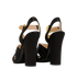 Prada Double Strap Sandals, &pound;110, Shoes, Black/Gold, Leather/Satin, Back view