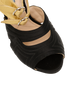 Prada Double Strap Sandals, &pound;110, Shoes, Black/Gold, Leather/Satin, Other view