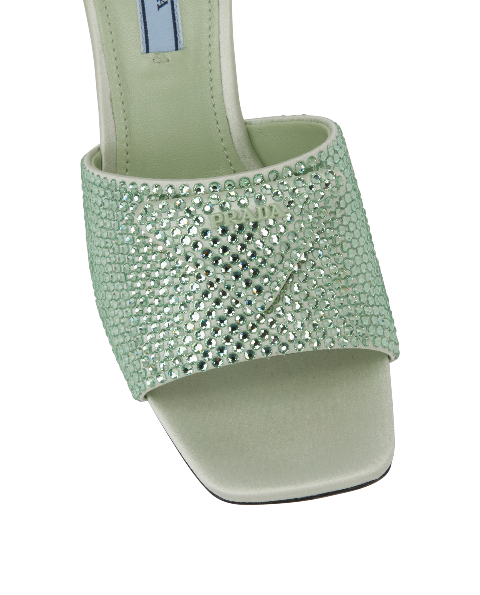 Prada Crystal Sandals, &pound;395, Shoes, Green, Satin, Other view