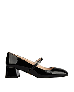 Prada Square Toe Mary Jane Heels, Leather,  Black, UK 3.5, B
