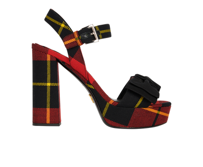 Prada Tartan Platform Heels, front view