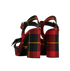 Prada Tartan Platform Heels, back view